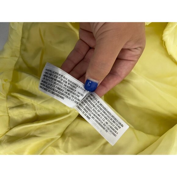 Zara Womens Blazer Jacket M Medium Yellow Textured Ruffled Cropped 3920/273 NWT - Picture 10 of 16